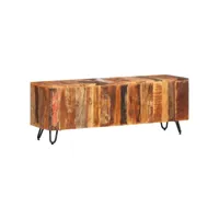 meuble tv  banc tv armoire de rangement 110x30x40 cm bois massif de récupération meuble pro frco78206
