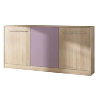 armoire lit escamotable horizontal 90x200 cm sonoma violet lit rabattable lit mural roddy