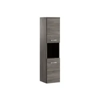 armoire de rangement de montreal hauteur 131 cm chene gris - meuble de rangement haut placard armoire colonne