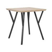 table 70 x 70 cm bois clair et noir bravo 168922