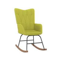 chaise à bascule fauteuil à bascule  fauteuil de relaxation vert tissu meuble pro frco53105