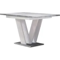 table repas masiv - 160 x 80 x 75cm - blanc pierre