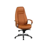 finebuy design chaise de bureau fauteuil de direction pivotant avec accoudoirs  chaise tournante ergonomique appui-tête  cuir véritable - réglable en hauteur - capacité de charge 120 kg