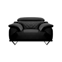 fauteuil en cuir garcia - noir noir