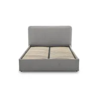 goyave - lit coffre - 140x190 - en tissu - sommier inclus - best mobilier - gris