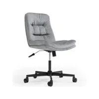 chaise de bureau rembourrée - pivotante - hera gris clair