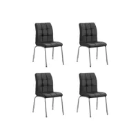 designetsamaison - lot de 4 chaises salle à manger noires - nursia c-nursia03