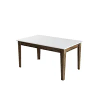 table de salle à manger avec rangement kaltes l145cm blanc et bois