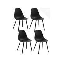 lot de 4 chaises de cuisine design nova (noir) 657