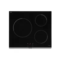 brandt - table de cuisson induction 60cm 3 feux 7250w noir  bpi6362b -
