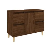meuble d'évier, armoire de salle de bain chêne marron 80x33x60 cm bois d'ingénierie pewv71820 meuble pro