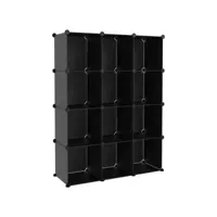 mobilier d'intérieur - cubes de rangement 12 pcs noir pp