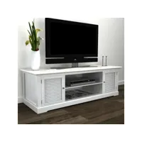 meuble tv  banc tv armoire de rangement blanc bois meuble pro frco69895