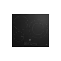 beko - table de cuisson à induction 60cm 3 feux 7200w noir  hii63200mtb - ubd-hii63200mtb