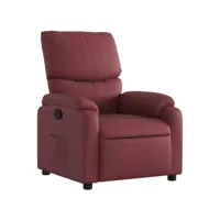 fauteuil inclinable, fauteuil de relaxation, chaise de salon rouge bordeaux similicuir fvbb14070 meuble pro