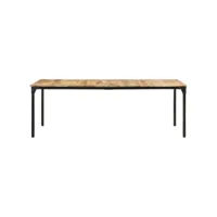table de salle à manger 220x100x76 cm bois de manguier brut