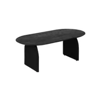 table basse en bois de manguier noir finition texturée 120 x 60 cm - atmosphera