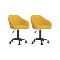 clicnbuy - chaises de cuisine - chaises pivotantes de salle à manger 2 pcs jaune velours