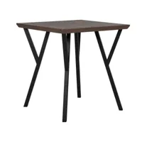 table 70 x 70 cm bois foncé et noir bravo 168923