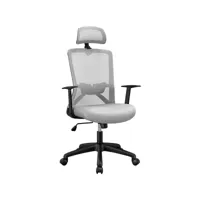yaheetech chaise bureau fauteuil ergonomique en maille haut dossier avec appui-tête réglable chaise d'ordinateur