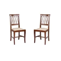 chaises de cuisine en bois de noyer avec assise rembourrée 2 pièces - treccia