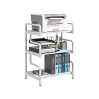 étagère de rangement 3 niveaux - support d'imprimante - acier panneaux blanc