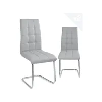 lot de 2 chaises de salle à manger matelassées maxi (gris) 231