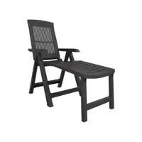 bain de soleil - transat - chaise longue anthracite plastique pewv37731 meuble pro