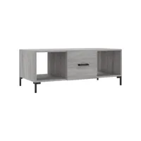 table de salon sonoma gris 102x50x40 cm bois d'ingénierie