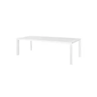 table de repas de jardin en aluminium blanc 280 cm - nihoa - l 280 x l 100 x h 75 cm - neuf