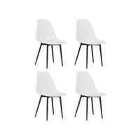 chaises à manger, chaises à dîner, chaises de cuisine lot de 4 blanc pp efe15143