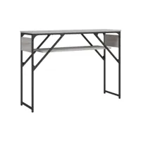 table console avec étagère sonoma gris 105x30x75 cm