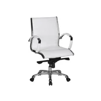finebuy chaise de bureau fauteuil de direction pivotant avec accoudoirs  chaise tournante - cuir véritable - réglable en hauteur - dossier ergonomique - capacité de charge 120 kg