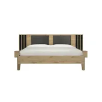 lit double rivoli avec tables de chevet et éclairage  180 x 200 cm  artisan oak design