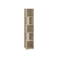 etagère d'angle, meuble de rangement pour salon chambre avec 10 compartiments latéraux chêne sonoma wer89533 meuble pro