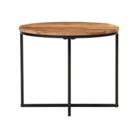 table de salon 55x55x45 cm bois massif acacia et fer