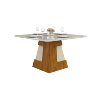 table à manger 8 personnes carrée 136 cm chêne et blanc 22508.222