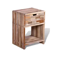 table de chevet avec tiroir bois de teck recyclé