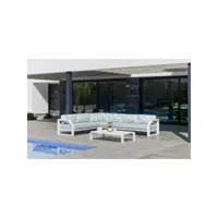 ensemble salon sofa de jardin antinea cc8 en aluminium blanc coussins couleur mirta dalia