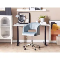chaise de bureau en velours bleu clair katonah 397526