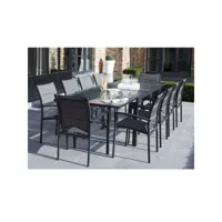 ensemble table et chaises de jardin modulo 10 places gris w_600017