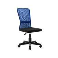 chaise de bureau  fauteuil de bureau ergonomique noir et bleu 44x52x100 cm tissu en maille meuble pro frco25701