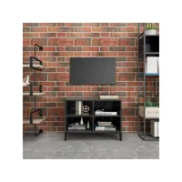 meuble tv avec pieds，meuble de rangement，banc tv en métal gris 69,5x30x50 cm cmwi915218