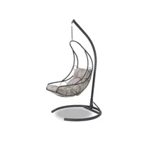 fauteuil suspendu simple moonfleet métal anthracite et tissu gris