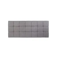 tête de lit capitonnée carrés polyester gris - 160cm