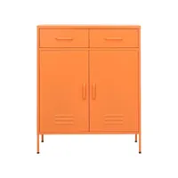 armoire de rangement, commode, meuble de rangement orange 80x35x101,5 cm acier sbc3633 meuble pro