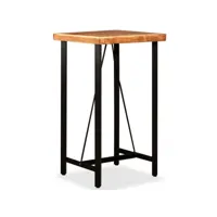 table de bar table haute  table de cuisine bois massif d'acacia 60x60x107 cm meuble pro frco76951