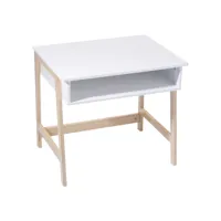 bureau en bois enfant douceur - l. 58 x h. 52 cm - blanc