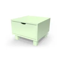 table de chevet bois cube + tiroir  vert pastel chevcub-vp