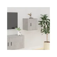meuble tv mural pour salon - armoire tv moderne gris béton 40x34,5x40 cm meuble pro frco45681